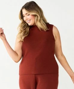 Plus Size Nine West Mockneck Sweater Tank Mineral Black -Nine West Shop unnamed file 1026