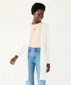 Petite Nine West High Slit Duster Cardigan Black White Stripe -Nine West Shop unnamed file 1056