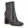 Nine West Vivy 9X9 Women's Leather Ankle Boots Black Leather