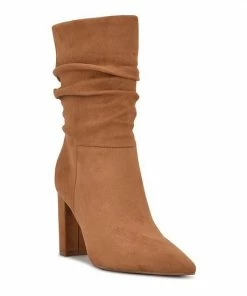 Nine West Unni Women's Block Heel Slouch Boots Dark Natural -Nine West Shop unnamed file 1071