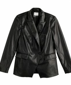 Women's Nine West Faux Leather Double Breasted Blazer -Nine West Shop unnamed file 1074