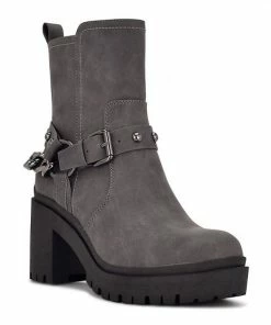 Nine West Quinda Women's Block Heel Boots Dark Gray -Nine West Shop unnamed file 1083