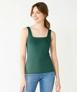 Women's Nine West Sculpt Squareneck Tank Mineral Black -Nine West Shop unnamed file 1094