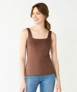 Women's Nine West Sculpt Squareneck Tank Mineral Black -Nine West Shop unnamed file 1098