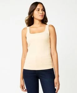 Women's Nine West Sculpt Squareneck Tank Mineral Black -Nine West Shop unnamed file 1099