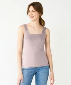 Women's Nine West Sculpt Squareneck Tank Mineral Black -Nine West Shop unnamed file 1100