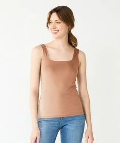 Women's Nine West Sculpt Squareneck Tank Mineral Black -Nine West Shop unnamed file 1101