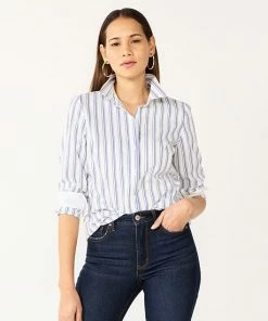 Petite Nine West Long Sleeve Structured Shirt White -Nine West Shop unnamed file 1115