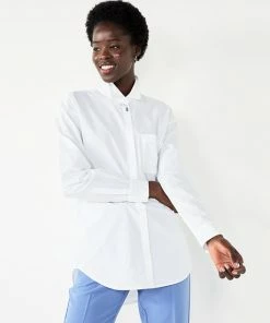 Women's Nine West Oversized Long Sleeve Shirt