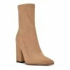 Nine West Xrey Women's Suede Block Heel Boots Light Natural