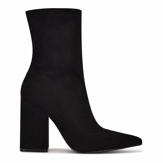 Nine West Xrey Women's Suede Block Heel Boots Light Natural 2 Nine West Xrey Women's Suede Block Heel Boots Light Natural - Image 2