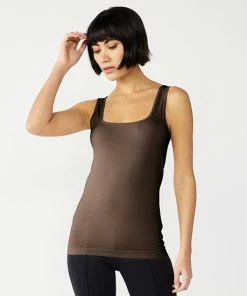 Women's Nine West Essential Soft-Spun Seamless Squareneck Tank Salted Caramel -Nine West Shop unnamed file 1171