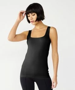 Women's Nine West Essential Soft-Spun Seamless Squareneck Tank Salted Caramel -Nine West Shop unnamed file 1174