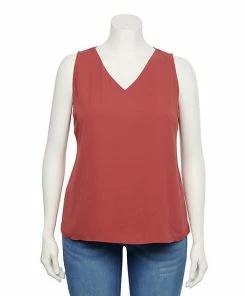 Plus Size Nine West Essential V-Neck Tank Light Blue Ikat -Nine West Shop unnamed file 1197