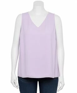 Plus Size Nine West Essential V-Neck Tank Light Blue Ikat -Nine West Shop unnamed file 1203