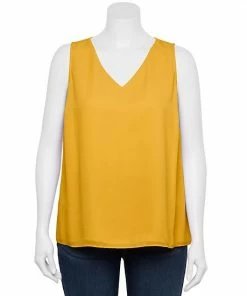 Plus Size Nine West Essential V-Neck Tank Light Blue Ikat -Nine West Shop unnamed file 1208