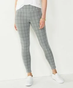 Petite Nine West Seamed Tummy Control Ponte Leggings Tan Plaid -Nine West Shop unnamed file 1223