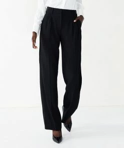 Petite Nine West Wide-Leg High-Waisted Trouser Pants Glen Plaid -Nine West Shop unnamed file 1233
