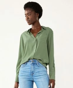 Women's Nine West Drapey Button Down Shirt Kelly Lavender -Nine West Shop unnamed file 125