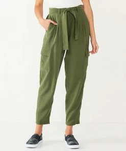 Women's Nine West Tapered High-Waisted Utility Pants Infantry Olive -Nine West Shop unnamed file 1250
