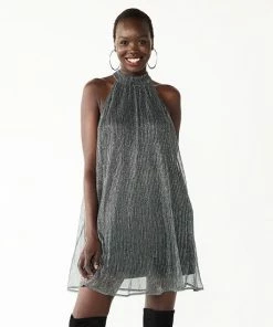 Women's Nine West Mockneck Swing Mini Dress Black Silver -Nine West Shop unnamed file 1285