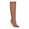 Nine West Richy Women's Leather Knee-High Boots Medium Brown Leather