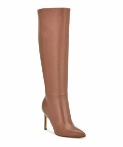 Nine West Richy Women's Leather Knee-High Boots Medium Brown Leather -Nine West Shop unnamed file 1321