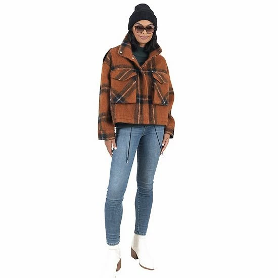 Women's Nine West Bomber Shacket Army 4 Women's Nine West Bomber Shacket Army - Image 4