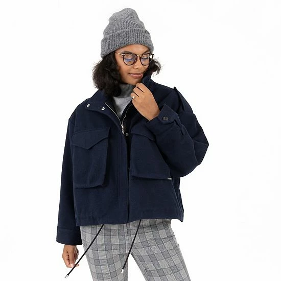 Women's Nine West Bomber Shacket Army 6 Women's Nine West Bomber Shacket Army - Image 6