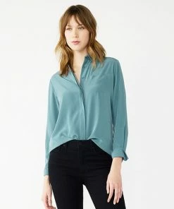 Women's Nine West Drapey Button Down Shirt Kelly Lavender -Nine West Shop unnamed file 135