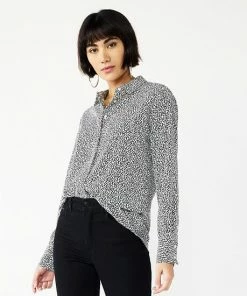 Women's Nine West Drapey Button Down Shirt Kelly Lavender -Nine West Shop unnamed file 138