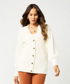 Women's Nine West Drop Shoulder Blouson Sleeve Cardigan Dark Autumn Heather -Nine West Shop unnamed file 1389