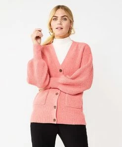 Women's Nine West Drop Shoulder Blouson Sleeve Cardigan Dark Autumn Heather -Nine West Shop unnamed file 1390