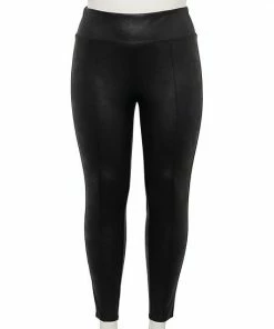 Plus Size Nine West Seamed Tummy-Control Ponte Leggings Tan Plaid -Nine West Shop unnamed file 1412