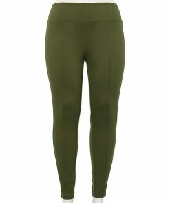 Plus Size Nine West Seamed Tummy-Control Ponte Leggings Tan Plaid -Nine West Shop unnamed file 1413