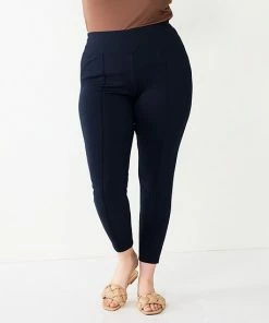 Plus Size Nine West Seamed Tummy-Control Ponte Leggings Tan Plaid -Nine West Shop unnamed file 1415
