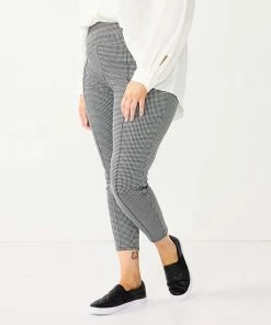 Plus Size Nine West Seamed Tummy-Control Ponte Leggings Tan Plaid -Nine West Shop unnamed file 1418