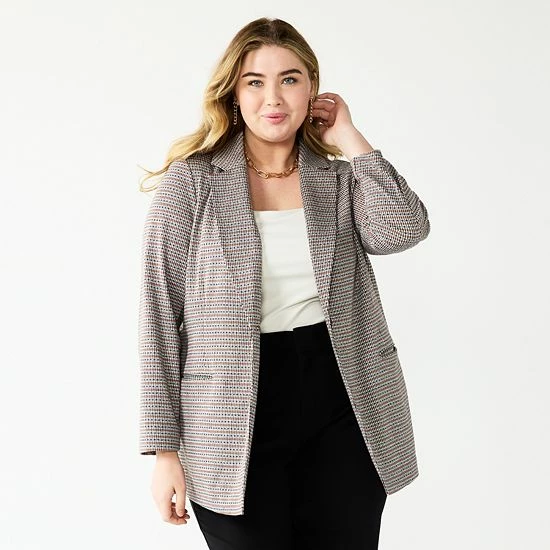 Plus Size Nine West Relaxed Knit Blazer Black 5 Plus Size Nine West Relaxed Knit Blazer Black - Image 5