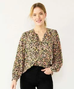 Women's Nine West Button Front Balloon Sleeve Tunic Signature Green -Nine West Shop unnamed file 145