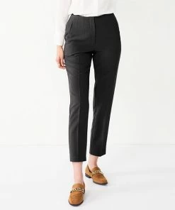 Women's Nine West Curvy High-Waisted Tapered Pants Brandy Blue