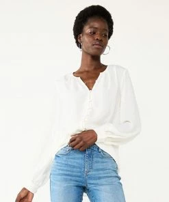 Women's Nine West Button Front Balloon Sleeve Tunic Signature Green -Nine West Shop unnamed file 147