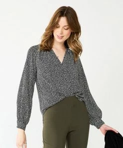 Women's Nine West Button Front Balloon Sleeve Tunic Signature Green -Nine West Shop unnamed file 150