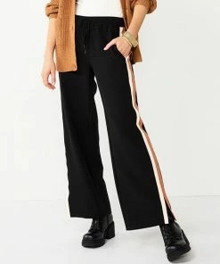 Women's Nine West Side-Stripe Wide-Leg Pants Yellow Black Ivory -Nine West Shop unnamed file 1503