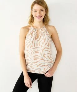 Women's Nine West High Neck Keyhole Tank White Zebra -Nine West Shop unnamed file 1509