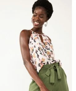 Women's Nine West High Neck Keyhole Tank White Zebra -Nine West Shop unnamed file 1513