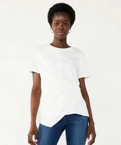 Women's Nine West Asymmetric Short Sleeve Crewneck Top Mai Mauve -Nine West Shop unnamed file 1554