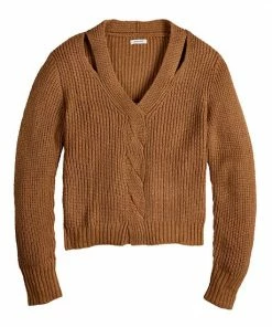Women's Nine West Twist-Front Cutout Sweater Mocha Frosting -Nine West Shop unnamed file 1562