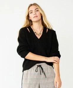 Women's Nine West Twist-Front Cutout Sweater Mocha Frosting -Nine West Shop unnamed file 1566