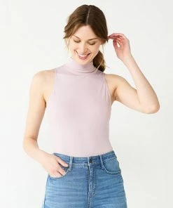 Women's Nine West Sculpt Mockneck Bodysuit Amythest Raisin -Nine West Shop unnamed file 1606