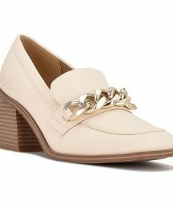 Nine West Char Women's Chain Link Heels Ivory